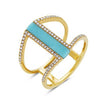 Turquoise and Diamond Fashion Ring