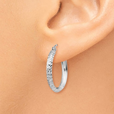 14kt white gold hoops