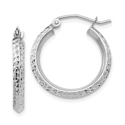 14kt white gold hoops