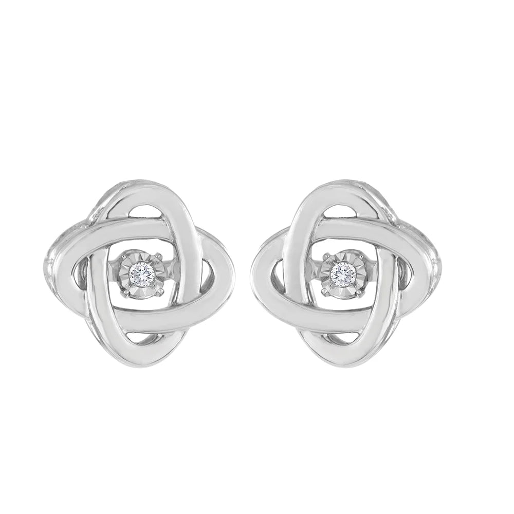 Sterling Silver Knot Style Shimmer Earrings
