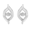 Sterling Silver Oblong Shimmer Earrings
