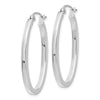 White Gold Oblong Hoop Earrings